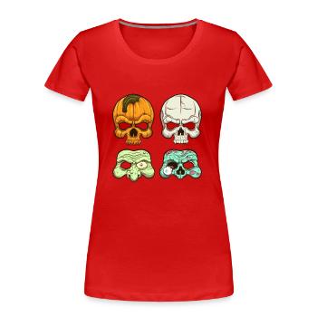 Masques d’Halloween - T-shirt bio Premium Femme - rouge - Devant - Mia (176cm)