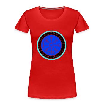 Viking Compass - Women's Premium Organic T-Shirt - red - Front - Mia (176cm)