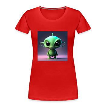 Happy Halloween niedlich Alien gruselig lustig gruselig - Frauen Premium Bio T-Shirt - Rot - Vorne - Mia (176cm)