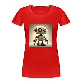 Happy Halloween cute robot fun - Women's Premium Organic T-Shirt - red - Front - Mia (176cm)