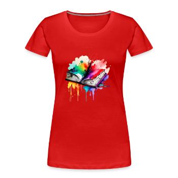 Lecture de livres cadeaux Lecteur de livres Amoureux des livres - T-shirt bio Premium Femme - rouge - Devant - Mia (176cm)