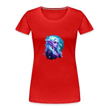 Verzauberter Spektrum-Elf - Frauen Premium Bio T-Shirt - Rot - Vorne - Mia (176cm)