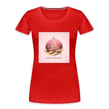 Weihnachten - Frauen Premium Bio T-Shirt - Rot - Vorne - Mia (176cm)