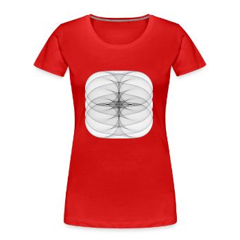 Design tendance aux lignes courbes - T-shirt bio Premium Femme - rouge - Devant - Mia (176cm)