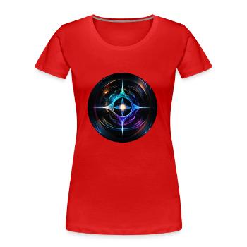 Supernova No.3 by Cora.Art - Frauen Premium Bio T-Shirt - Rot - Vorne - Mia (176cm)