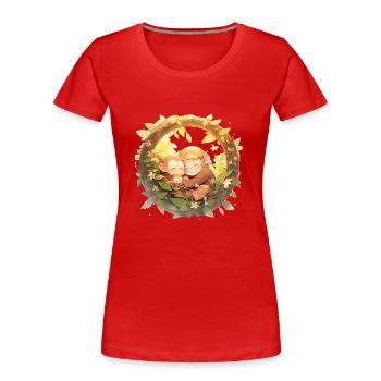 The cute Monkey Family - Women's Premium Organic T-Shirt - red - Front - Mia (176cm)