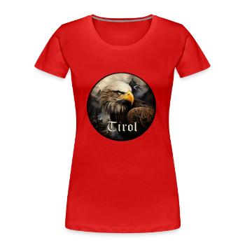 Tiroler Adler dem Land Tirol die Treue - Frauen Premium Bio T-Shirt - Rot - Vorne - Mia (176cm)