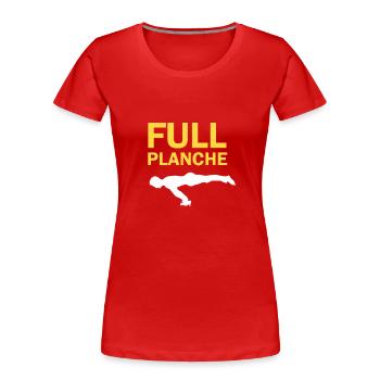 Planche complète Calisthenics Skill Street Workout - T-shirt bio Premium Femme - rouge - Devant - Mia (176cm)