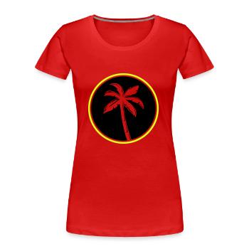 palm tree - Women's Premium Organic T-Shirt - red - Front - Mia (176cm)