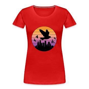 City Pigeon Design for Pigeon Lovers - Women's Premium Organic T-Shirt - red - Front - Mia (176cm)