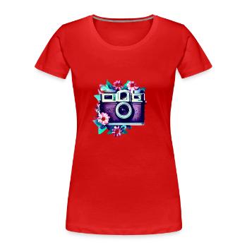 Photographe, Appareil Photo, Drôle, Remarquer, Photographe - T-shirt bio Premium Femme - rouge - Devant - Mia (176cm)