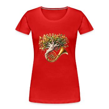 Orchestre de musique de l’arbre à cornes - T-shirt bio Premium Femme - rouge - Devant - Mia (176cm)