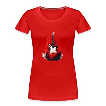 Gitarre Zupfinstrument Musikinstrument Gitarrist - Frauen Premium Bio T-Shirt - Rot - Vorne - Mia (176cm)