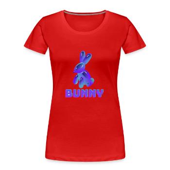 Lila Bunny - Frauen Premium Bio T-Shirt - Rot - Vorne - Mia (176cm)