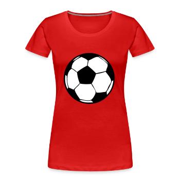 ballon soccer foot football sport 2510 - T-shirt bio Premium Femme - rouge - Devant - Mia (176cm)
