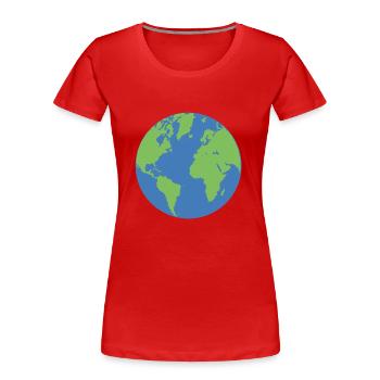 planete terre bleu dessin 2410 Z - T-shirt bio Premium Femme - rouge - Devant - Mia (176cm)