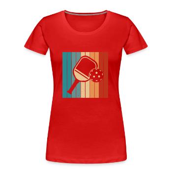 Pickleball Pickleball Spieler Pickleball Schläger - Frauen Premium Bio T-Shirt - Rot - Vorne - Mia (176cm)