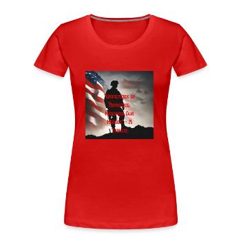 Vétérans, anciens combattant, armistice. - T-shirt bio Premium Femme - rouge - Devant - Mia (176cm)