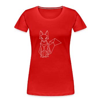 Polygon Fuchs – Geometrisches Kunstwerk - Frauen Premium Bio T-Shirt - Rot - Vorne - Mia (176cm)