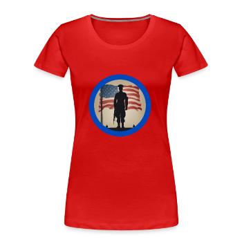 Vétérans,ancien combattant,armistice,us army,navy, - T-shirt bio Premium Femme - rouge - Devant - Mia (176cm)