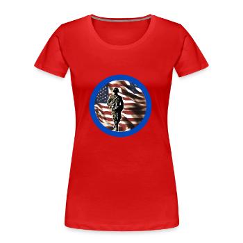Vétérans,ancien combattant,armistice,us army,navy, - T-shirt bio Premium Femme - rouge - Devant - Mia (176cm)