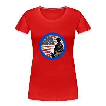 Vétérans,ancien combattant,armistice,us army,navy, - T-shirt bio Premium Femme - rouge - Devant - Mia (176cm)