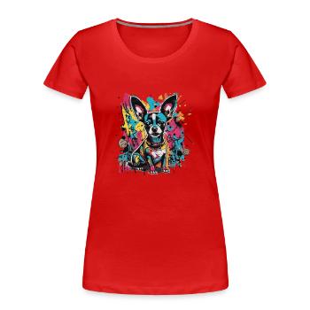 Chihuahua Graffiti Look - T-shirt bio Premium Femme - rouge - Devant - Mia (176cm)