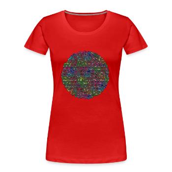 Labyrinth - Frauen Premium Bio T-Shirt - Rot - Vorne - Mia (176cm)