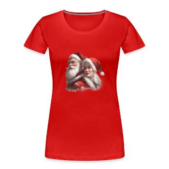 Ehepaar Santa Claus - Frauen Premium Bio T-Shirt - Rot - Vorne - Mia (176cm)