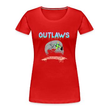 Hors-la-loi crâne skalle Gangs d’autoroute Biker Club - T-shirt bio Premium Femme - rouge - Devant - Mia (176cm)