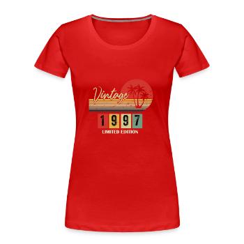 Jubiläumsgeschenk 1997 1997 Limited Edition 1997 - Frauen Premium Bio T-Shirt - Rot - Vorne - Mia (176cm)