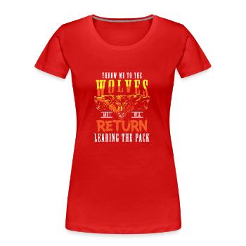 Wolf Wild Wolfpack - Women's Premium Organic T-Shirt - red - Front - Mia (176cm)