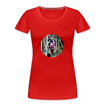 MTB MTB Downhill - Frauen Premium Bio T-Shirt - Rot - Vorne - Mia (176cm)