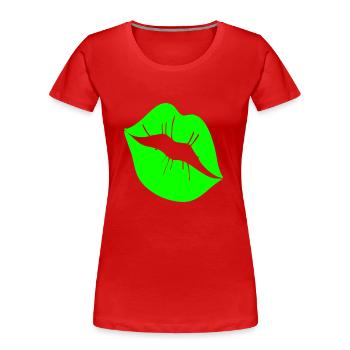 Mund Kuss Kussmund - Frauen Premium Bio T-Shirt - Rot - Vorne - Mia (176cm)