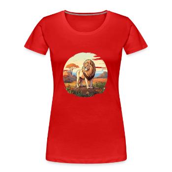 König der Savanne - Frauen Premium Bio T-Shirt - Rot - Vorne - Mia (176cm)