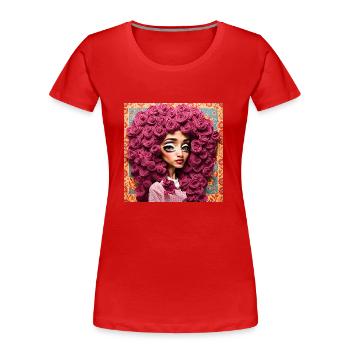 Hairstyle #4 - T-shirt bio Premium Femme - rouge - Devant - Mia (176cm)
