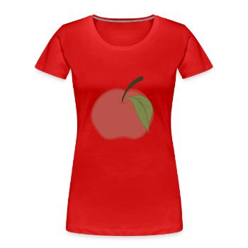 Lebendige Frische: Roter Apfel Design - Frauen Premium Bio T-Shirt - Rot - Vorne - Mia (176cm)