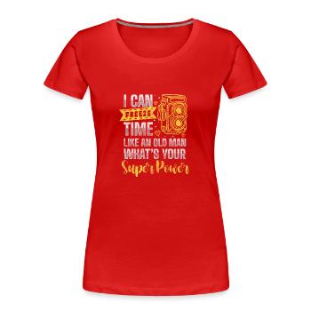 Fotografin Fotografie - Frauen Premium Bio T-Shirt - Rot - Vorne - Mia (176cm)