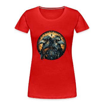 Hugin & Munin Viking Design Valhalla - Women's Premium Organic T-Shirt - red - Front - Mia (176cm)