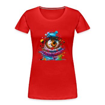 Graffiti Street Art Spray Vintage Stencil Retro - Women's Premium Organic T-Shirt - red - Front - Mia (176cm)