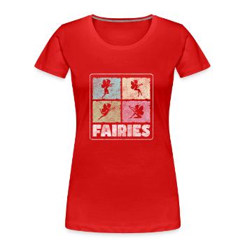 Elfe Märchen Prinzessin Zauberstab - Frauen Premium Bio T-Shirt - Rot - Vorne - Mia (176cm)