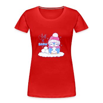Let It Snow - Women's Premium Organic T-Shirt - red - Front - Mia (176cm)