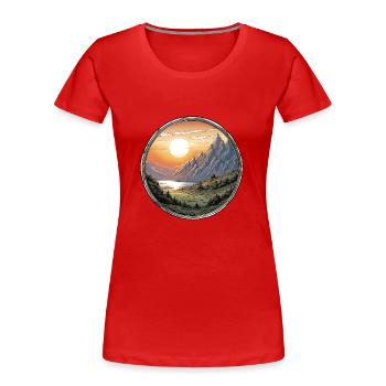 Searching for peace and tranquility - Women's Premium Organic T-Shirt - red - Front - Mia (176cm)