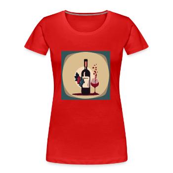 Wein / Rotwein / Weißwein - Frauen Premium Bio T-Shirt - Rot - Vorne - Mia (176cm)