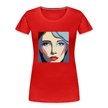Women / Feminin / Art - Frauen Premium Bio T-Shirt - Rot - Vorne - Mia (176cm)