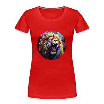 Lion Lion Head Gift Men & Ladies - Women's Premium Organic T-Shirt - red - Front - Mia (176cm)