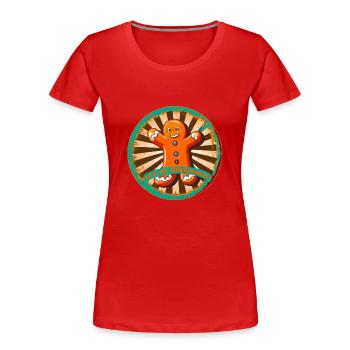 Lebkuchenmann - Frauen Premium Bio T-Shirt - Rot - Vorne - Mia (176cm)