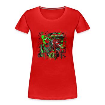 Graffiti Street Art Spray Vintage Stencil Retro - Women's Premium Organic T-Shirt - red - Front - Mia (176cm)