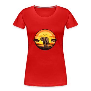 Afrikanische Sonne - Frauen Premium Bio T-Shirt - Rot - Vorne - Mia (176cm)