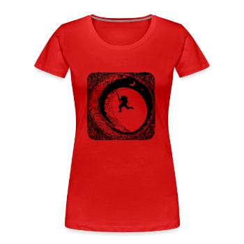 Alpiniste sur la lune - T-shirt bio Premium Femme - rouge - Devant - Mia (176cm)